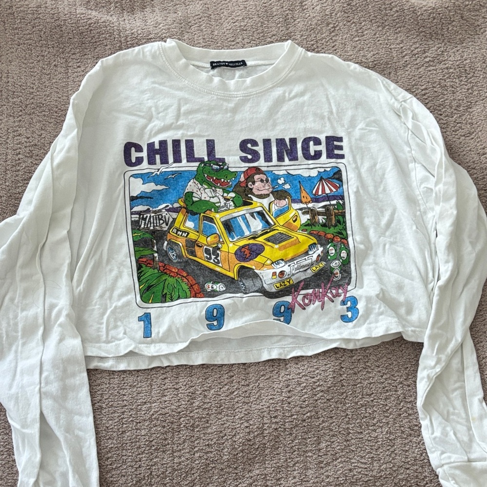 Brandy Melville Cropped Long Sleeve Tshirt